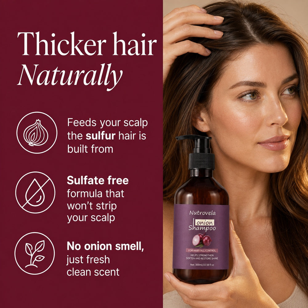 Nutrovela Onion Shampoo for Hair Loss & Thinning Hair